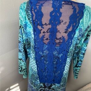 Live and Let Live Blue and Green Long Sleeve Top